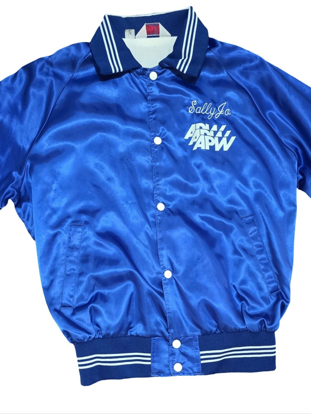 Vintage American Postal Workers Union Apwu Afl Cio Satin Jacket Windbreaker Xl View 4